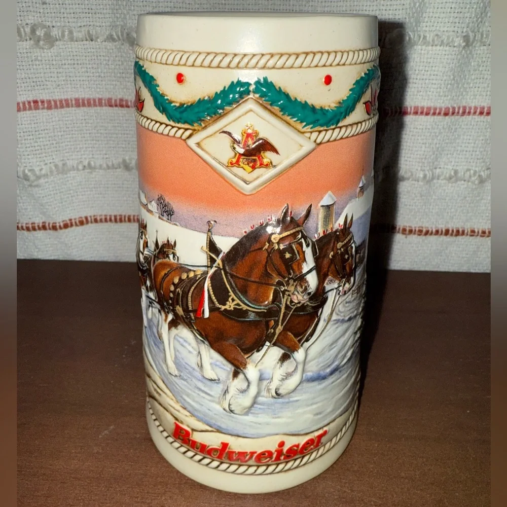 Vintage Budweiser 1996 Holiday Stein‎